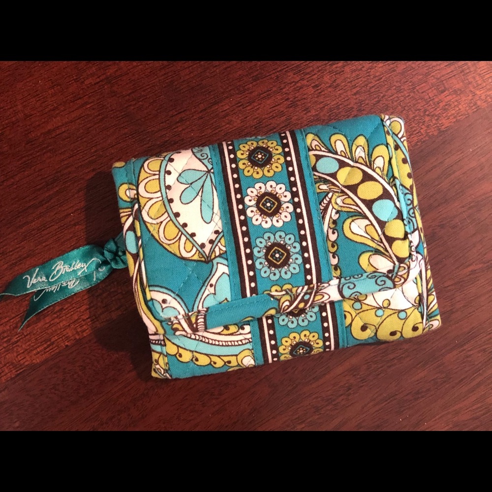 Vera Bradley Peacock Trifold Quilted Euro Wallet